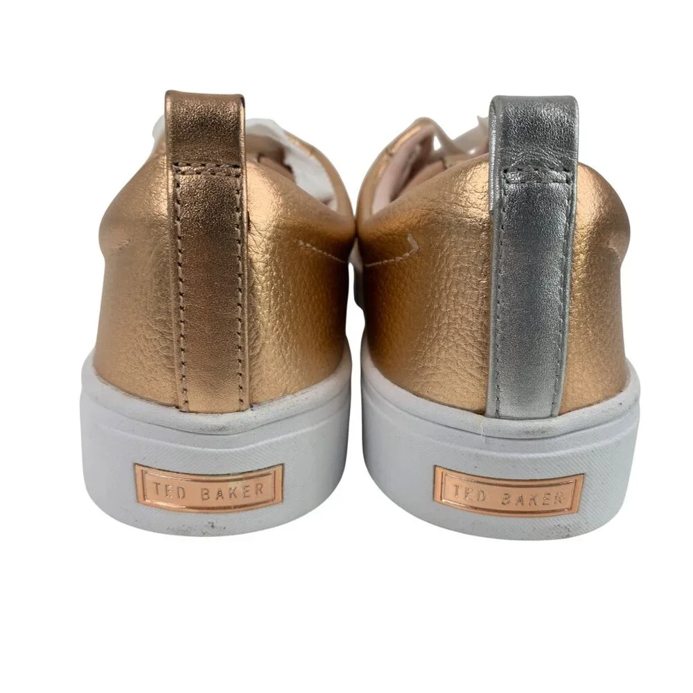 Ted Baker Gielli Rosegold Leather Sneakers Size US 9 NWOB - Picture 9 of 9
